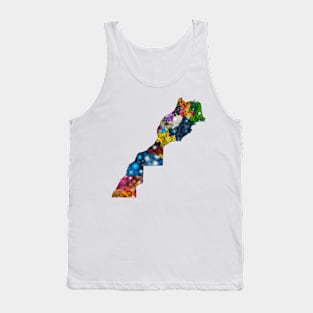 Spirograph Patterned Morocco Regions Map Tank Top